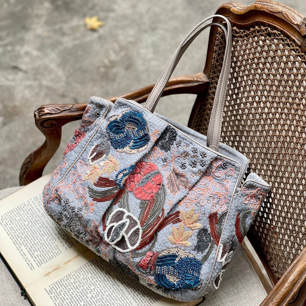 Jamin Puech/Gray sequin embroidery handbag