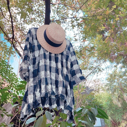 H+ by Hannoh Wessel/Blue plaid top(36)
