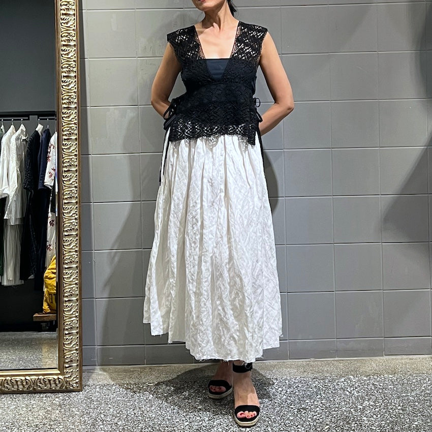 義大利設計師品牌/White Maxi Skirt