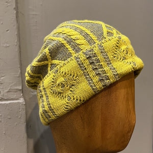 日本設計師帽款/Unisex Grey-Yellow Knitting Cap