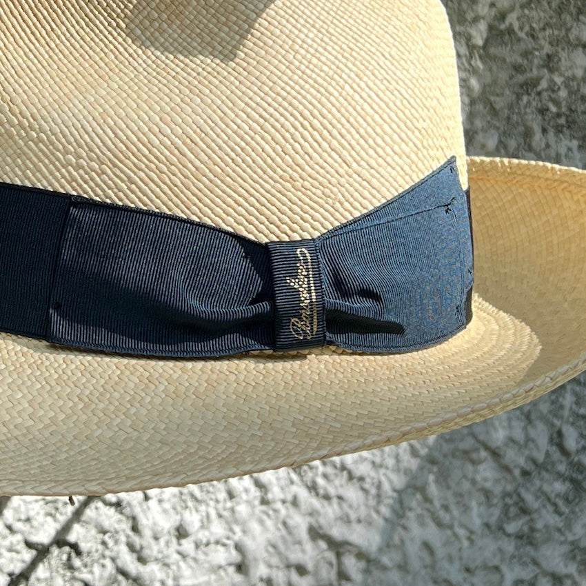 Borsalino/Wide Brim Panama hat(Black/Peacock/Wine)