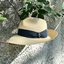 Load image into Gallery viewer, Borsalino/Wide Brim Panama hat(Black/Peacock/Wine)