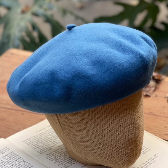 Doria/Wool Beret(Petrol/Tomato Red)