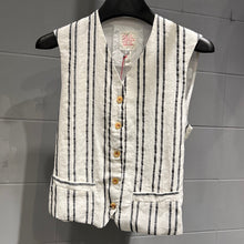 Load image into Gallery viewer, H+ by Hannoh Wessel/Gilet(White/Navy stripe)