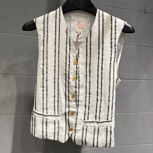 H+ by Hannoh Wessel/Gilet(White/Navy stripe)