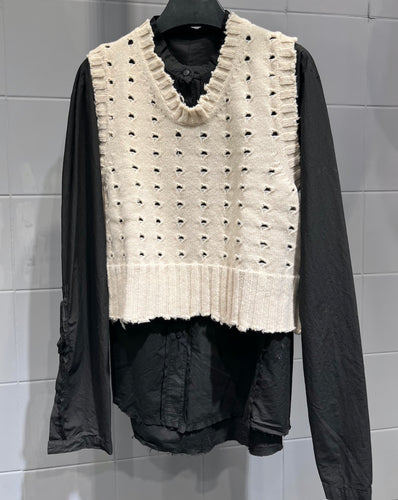 義大利設計師品牌/Cream Knitting Vest