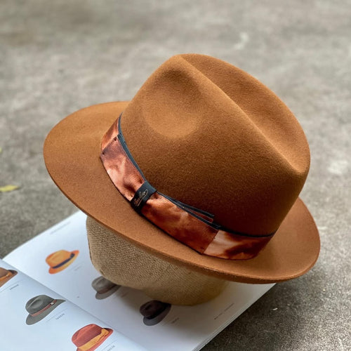 Borsalino/Winter hat in cognac(Medium brim)