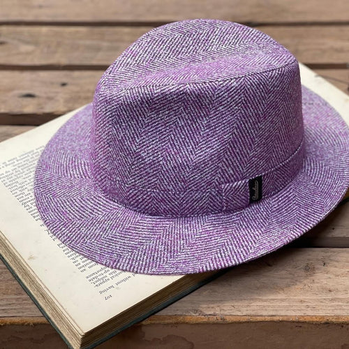 Borsalino/Winter hat in violet(Medium brim)
