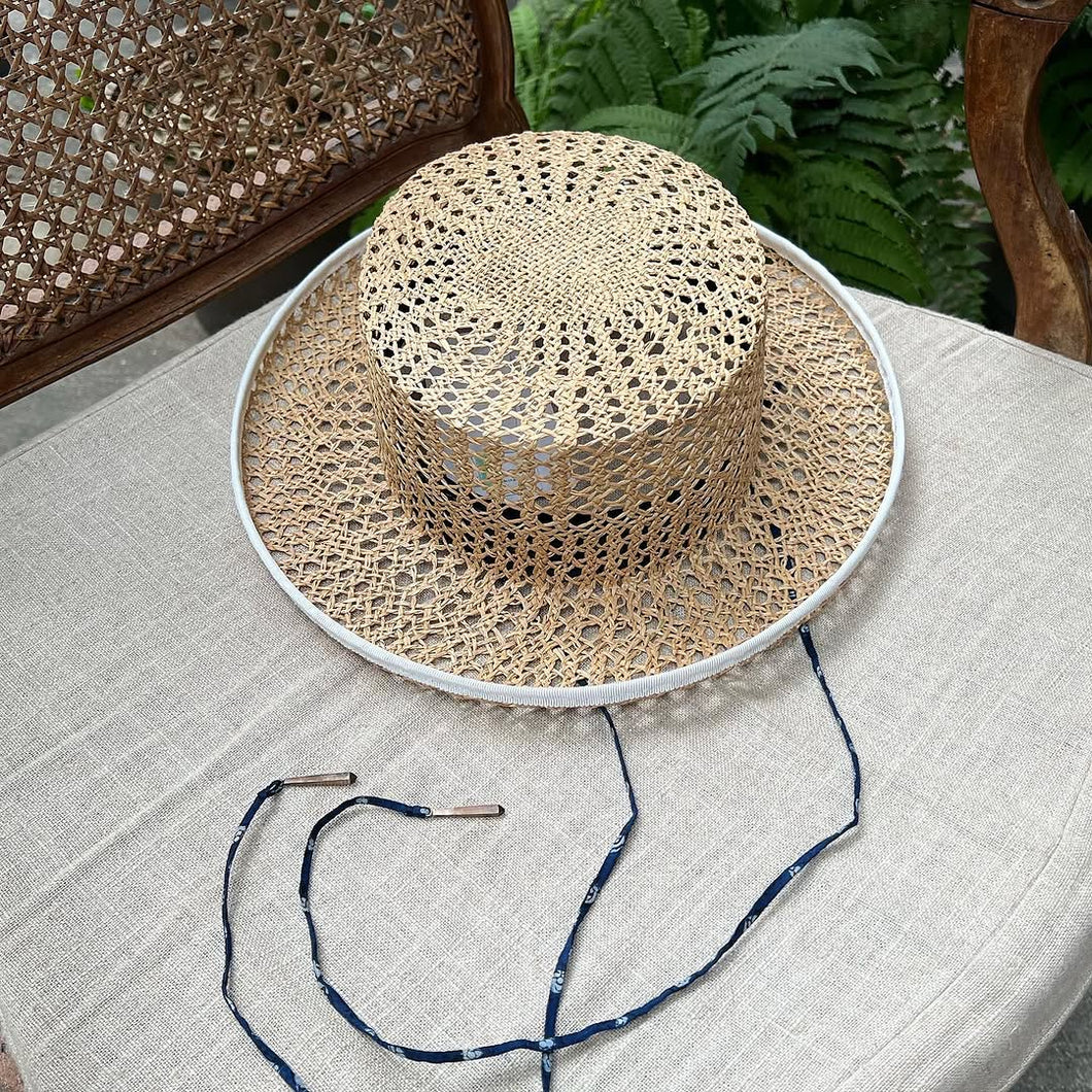 日本設計師草帽/Boater straw hat (Black/White)