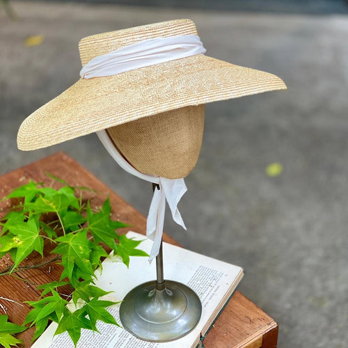 日本設計師草帽/Wide brim straw hat (Natural/Beige)