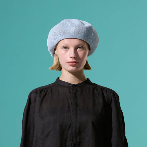 日本設計師帽款/Blue Linen Beret
