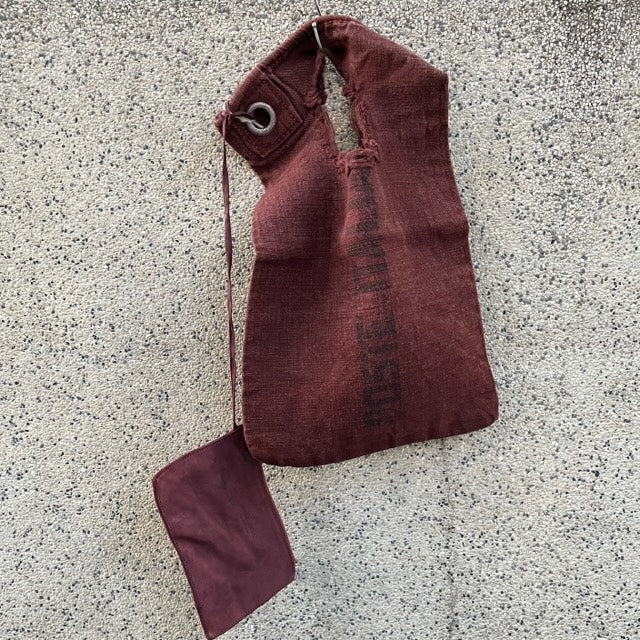 Delle Cose/Small navy post canvas bag