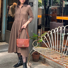 Load image into Gallery viewer, H+ by Hannoh Wessel/Brown Striped Dress (36)