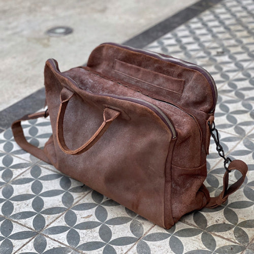 Delle Cose/Brown Calf Leather Doctor Bag - OBEIOBEI