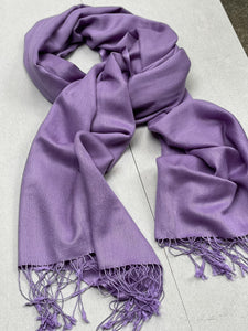 德國Codello/Cashmere Silk Scarf (Grey Green/Purple) - OBEIOBEI