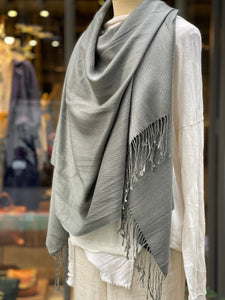 德國Codello/Cashmere Silk Scarf (Grey Green/Purple) - OBEIOBEI