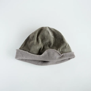 日本設計師帽款/Two-ways Knitting Cap (Black/Grey) - OBEIOBEI