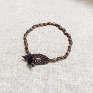 ISHI/Brown Brass Beads Bracelet - OBEIOBEI