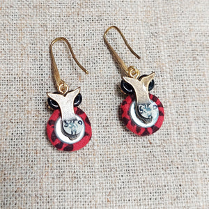 Tutti Gufi/Red Owl Earrings - OBEIOBEI