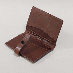 Isabel Benenato/Leather Card Holder (Black/Brown) - OBEIOBEI