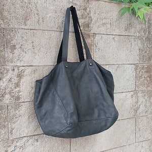 Delle Cose/Black Calf Tote Bag - OBEIOBEI
