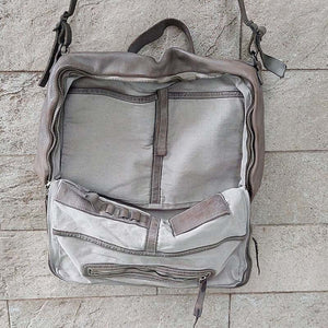 Delle Cose/Gray Calf Leather Laptop Bag - OBEIOBEI