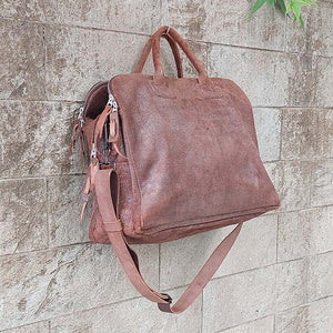 Delle Cose/Brown Calf Leather Doctor Bag - OBEIOBEI