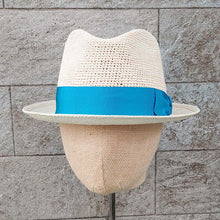 Load image into Gallery viewer, Borsalino/Small brim Panama hat-Blue ribbon - OBEIOBEI