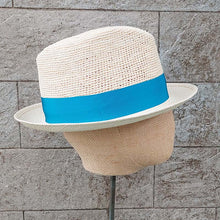 Load image into Gallery viewer, Borsalino/Small brim Panama hat-Blue ribbon - OBEIOBEI