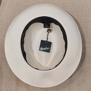 Borsalino/Medium Brim Panama Hat - Black & Green Ribbon - OBEIOBEI