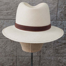 Load image into Gallery viewer, Borsalino/Medium Brim Panama Hat - Leather Trim - OBEIOBEI