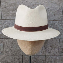 Load image into Gallery viewer, Borsalino/Medium Brim Panama Hat - Leather Trim - OBEIOBEI