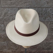 Load image into Gallery viewer, Borsalino/Medium Brim Panama Hat - Leather Trim - OBEIOBEI