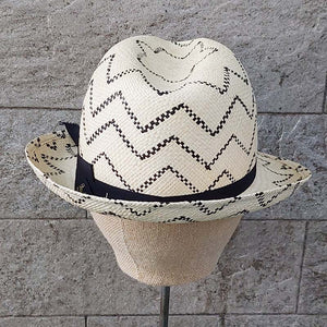 Borsalino/Medium Brim Panama Hat - Star Pattern - OBEIOBEI