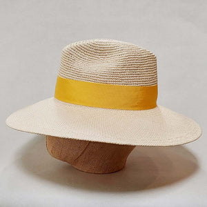 Borsalino/Wild Brim Lady Hat - Yellow Ribbon - OBEIOBEI