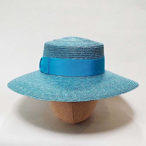 Borsalino/Wild Brim Boater Hat - Blue - OBEIOBEI