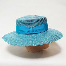 Load image into Gallery viewer, Borsalino/Wild Brim Boater Hat - Blue - OBEIOBEI