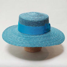 Load image into Gallery viewer, Borsalino/Wild Brim Boater Hat - Blue - OBEIOBEI