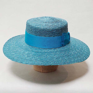 Borsalino/Wild Brim Boater Hat - Blue - OBEIOBEI