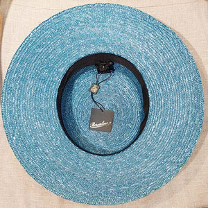 Borsalino/Wild Brim Boater Hat - Blue - OBEIOBEI
