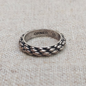 ORNER/銅鍍銀圓環戒指 - OBEIOBEI