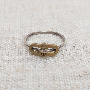 ORNER/Brass Silver Totem Ring - OBEIOBEI