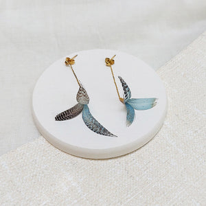 Cecilie Boccara/Light blue feather earrings - OBEIOBEI