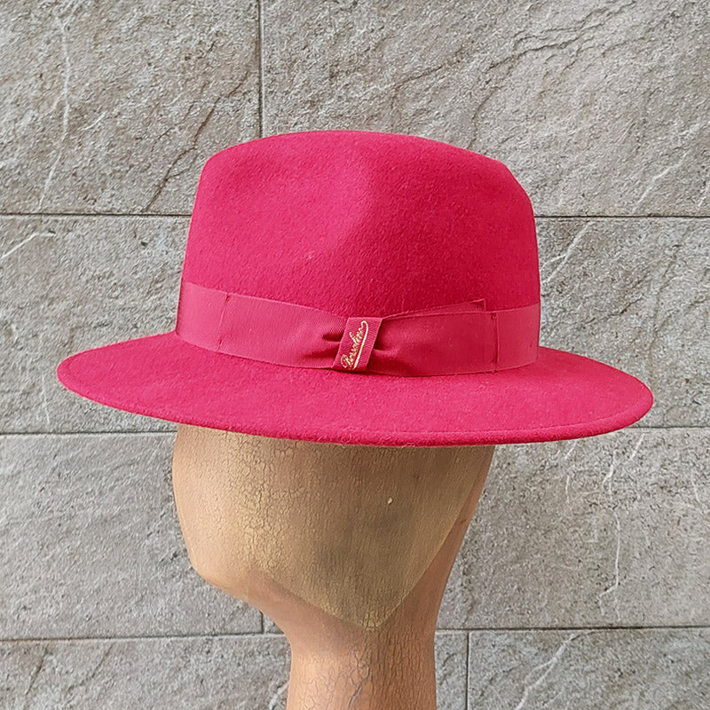 Borsalino/Red fedora hat(Medium brim) - OBEIOBEI