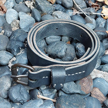 Load image into Gallery viewer, Delle Cose/Leather Belt (Black/Dark Brown) - OBEIOBEI