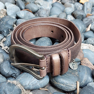 Martinica/Dark Brown Leather Belt - OBEIOBEI