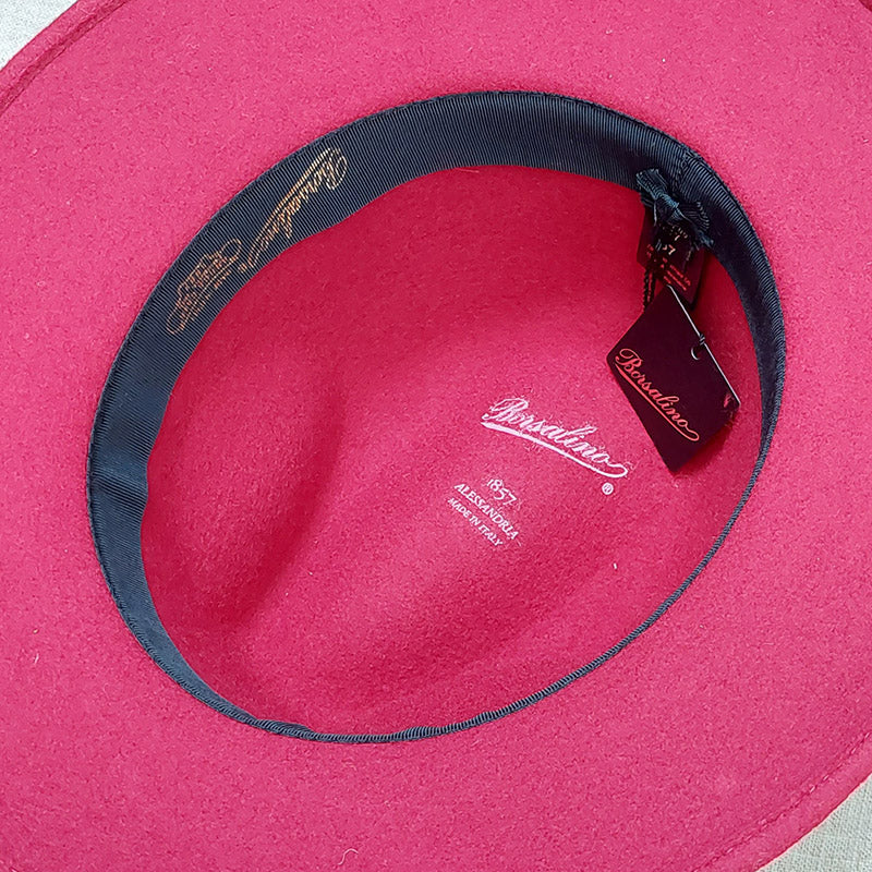 Borsalino/Red fedora hat(Medium brim) - OBEIOBEI