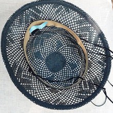 Load image into Gallery viewer, 日本設計師草帽/Black lace straw hat - OBEIOBEI