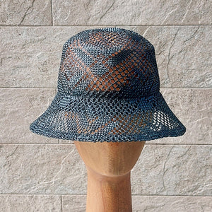 日本設計師草帽/Black lace straw hat - OBEIOBEI