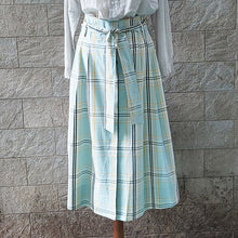 Load image into Gallery viewer, PDR/Mint Check Pattern Skirt - OBEIOBEI